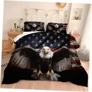 American Flag Comforter Sets Full Size Bald Eagle Soft Microfiber Quilt