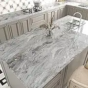 Grey/Gold Marble Contact Paper Peel and Stick Countertops Gray Peel and Stick Wallpaper for Kitchen Backsplash Faux Marble Wall Paper Self Adhesive Vinyl Glossy Granite Contact Paper for Desk Cabinets