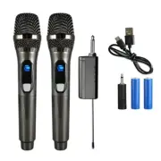Professional UHF Dual Wireless Handheld Microphone Mic System Receiver Karaok US