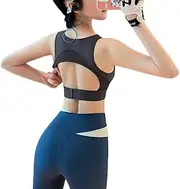 [Generic] Sports Bra for Women High Impact Halter Back Padded Crop Top Running Gym Workout Tank Tops