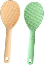 Zerodeko 2pcs Long Handle Rice Spoon Nonstick Kitchen Rice Scoops for Easy Serving Comfortable Grip Space Saving Design for Home Cooking and Meal Prep