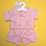 Build-A-Bear NEW Pink Plaid Gingham PJs Pyjama Set