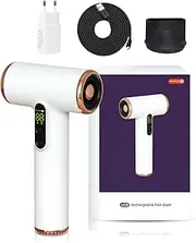Bewinner Pro Battery Travel Hair Dryer - 3 Speeds & 3 Temperatures Wireless Hair Dryer with Battery, Portable Hair Dryer with Digital Screen and Quick Charger for Women