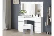 ALFORDSON Dressing Table Stool Set Makeup Mirror Desk LED 12 Bulbs White