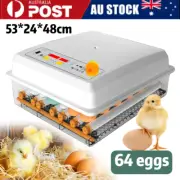 64 Eggs Digital Egg Incubator LED Fully Automatic Turning Chicken Duck Poultry
