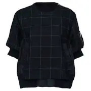 [sacai] Windowpane X Nylon Twill Pullover