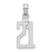 14K White Gold 14Kw Polished Number 21 Pendant