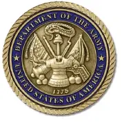 New Army Medallion for Box Cremation Urn/Flag Case - 2 Inch Diameter