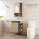 Cozy衛浴(時尚衛浴套組NO.15) 單體馬桶+60CM仿木紋貼皮盆櫃+木紋貼皮鏡櫃+五金配件 (8.2折)