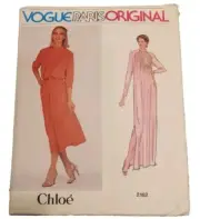 Vintage Vogue Chloe Ladies Dress Pattern 2162 Size 10 Uncut