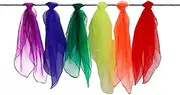 Kalindri Sports Juggling Scarves for Dancing for Unisex Youth 15+ Pack of 6 Multi-Color,Square Juggling Dance Scarves Magic Trick Performance,Juggling Scarves