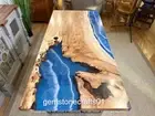 Ocean epoxy table top , acacia dining table top, hallway furniture decor