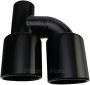 Universal Car Exhaust Tail Pipe 63mm Inlet Dual Rear Muffler Tip Stainless Steel Black 89mm/102mm Outlet Car Accessories(Out 89mm-left)