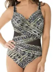 MIRACLESUIT MADERO MONTEVERDE GREEN MIRACLE SWIM SUIT BATHING SWIMMING COSTUME