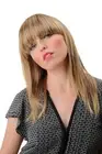 Women's Wig Sexy Fringe Shoulder Length Smooth Blonde Braun Highlights GFW2203