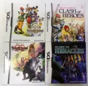 Nintendo DS 4 Manual Lot Kingdom Hearts Glory Heracles Clash Heroes