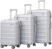 [BKEKM] Carry On Luggage 3-Piece Luggage Suit Security Combination Lock Luggage Suitcase Multi-Level Adjustment Trolley Luggage Double Zipper Luggage Lightweight