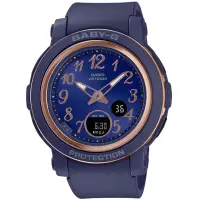 在飛比找Yahoo奇摩購物中心優惠-CASIO 卡西歐 BABY-G 簡約輕巧雙顯腕錶 海軍藍 