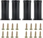 5 Inch Adjustable Metal Desk Table Furniture Legs, Replacement Leg 5in, Black