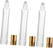 BATHVEVE 5pcs Glass Roller Bottles Leakproof Empty DIY Roll Containers for Essential Oils Perfumes and Synthesis Oils Smooth Rolling Tips for Easy Application