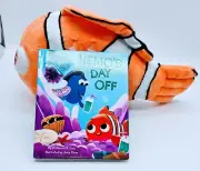 Disney Nemo Clownfish 14" Plush+5"x 7" Book "Nemo's Day Off" NEW