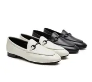 EVERAU® Women Leather Buckle Loafers Layla - Black / AU Ladies 5 / AU Men 3 / EU 36