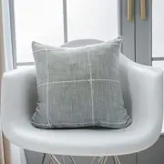 Rustic Lattice Cotton Linen Decorative Throw Pillow Cover 18" x 18" Plaid Grey