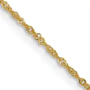 14K Yellow Gold 24 Inch 1mm Singapore With Spring Ring Clasp Chain