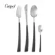葡萄牙 Cutipol NOOR系列個人餐具4件組-主餐刀+叉+匙+咖啡匙 (黑銀)