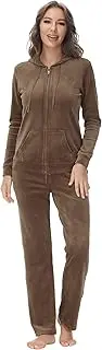 [Dolcevida] Womens Velour Sweatsuits Sets 2 Piece Tracksuits Outfits Full Zip Hoodie and Sweatpant Set Velvet Jogging Suit