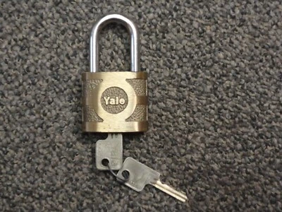 Vintage Yale Super Pin Tumbler Lock W/ Keys 3" x 1 1/2" Padlock NOS