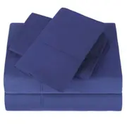 Navy Bed Sheet Set with Pillowcases