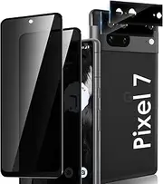 [LYWHL] [2+2 Pack] for Google Pixel 7 Privacy Screen Protector with Camera Lens Protector, Tempered Glass Anti-Spy Anti-Scratch 9H Hardness Film for Pixel 7 6.3” [Don’t Support Fingerprint Unlock]