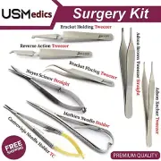 Micro Surgery Surgical Needle Holder Tweezers Forceps Lab Instrument Scissors