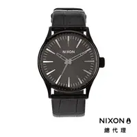 在飛比找蝦皮商城優惠-NIXON 極簡復刻 SENTRY 38 黑 皮錶帶 時尚 