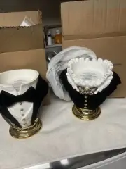 Bath & Body Works Halloween Candle Holder Headless Butler and Madam Bust