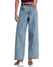 Ronny Kobo Marseille High Rise Wide Leg Jeans in Light Wash