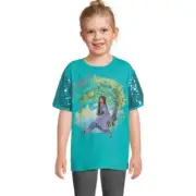 Disney Wish Girls Sequin Short sleeve Asha Graphic T-Shirt Small 6-6X green