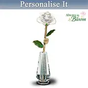 Personalised 24K Gold-Plated Remembrance Rose In Glass Vase