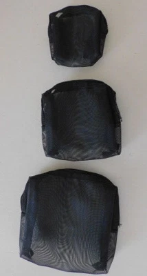 Black Mesh 3pc Travel Bag Set