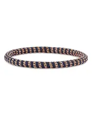 Roberto Demeglio Men's 18K Rose Gold Gio Navy Blue Nautical Cord Stretch Bracelet