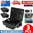 3Pcs Large Rat Traps Mouse Bait Station Fast Capture W/ Lockable Design Outdoor