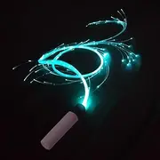 LED Fibre Optic Whip - 360° Rotating Light Dance Accessories, Glow Party Whip Battery Operated LED Whip with 4 Flash Modes, Flexible Fibre Optic Strands, Festival Performance Light Toy