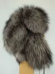 Silver Fox Fur Hat Saga Furs Full Fur Trapper Hat Adjustable