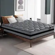 [STARRY EUCALYPT] Double Mattress 26cm Icoil Pocket Spring Memory Foam, 7-Zone Latex Hybrid Mattress with High Density Foam and 3D Mesh Fabric, Supportive Innerspring in Medium Firm, Topper Mattress Pad