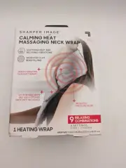 Sharper Image Calming Heat Massaging Neck Wrap-NEW
