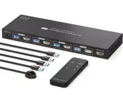 8K Display Port KVM Switch 4 Computers 1 Monitor 4K144Hz 4 Port KVM Sharing