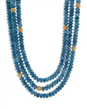 Capucine De Wulf Berry & Jade Bead Triple Strand Necklace in 18K Gold Plated, 18