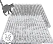 16 Pack Cat Repellent Outdoor Scat Mat Cats Dogs Plastic Mats With Spikes Clear Spiked Deterrent Training Pet Mat Cat Repellent Mats For Indoor Outdoo