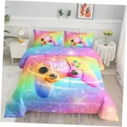 Comforter Set 3pcs (1 Comforter + 2 Pillowcases) for Boys Girls Gamepad
